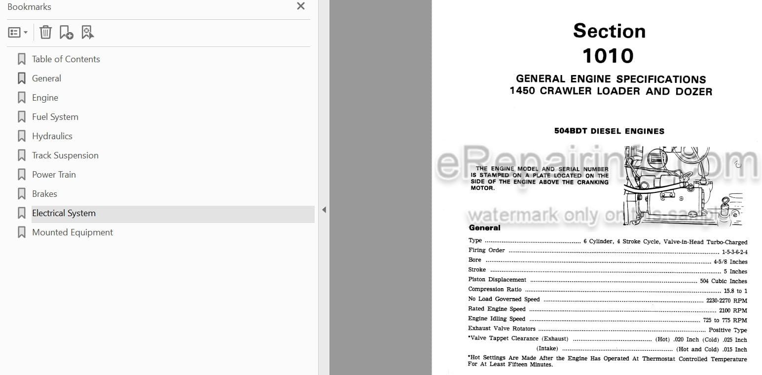 Photo 3 - Case 1450 Service Manual Crawler 9-72858