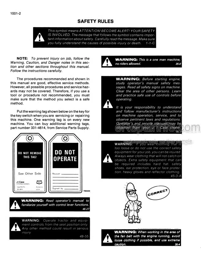 Photo 4 - Case 170B Service Manual Excavator 8-44600
