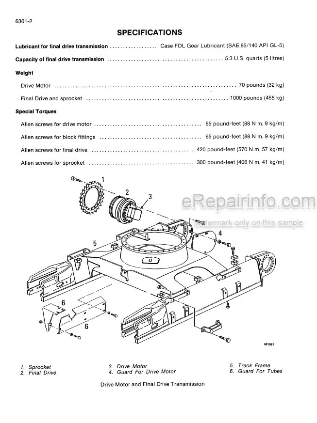 Photo 6 - Case 170B Service Manual Excavator 8-44600