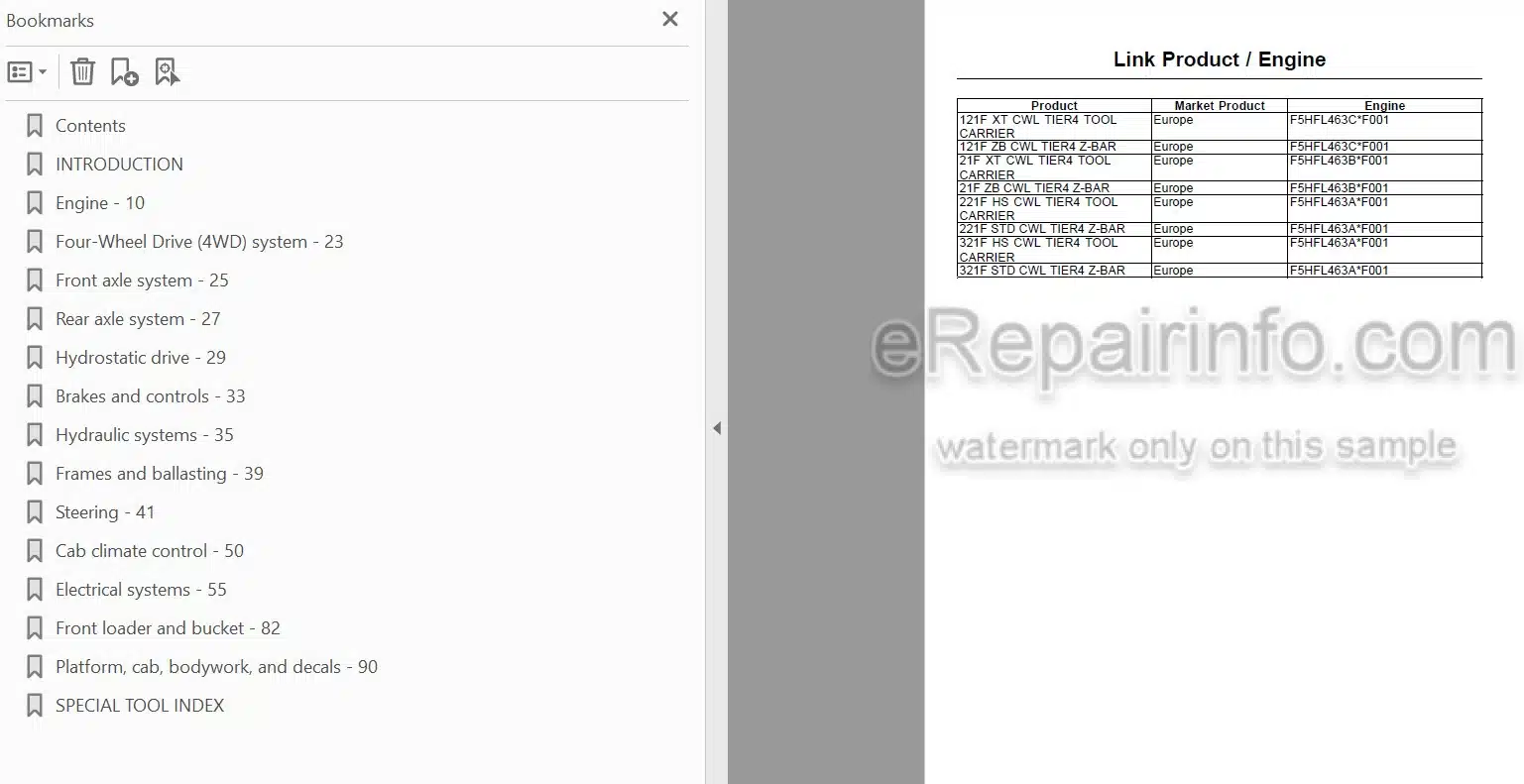 Photo 3 - Case 21F 121F 221F 321F Stage IIIB Service Manual Compact Wheel Loader 47768535C