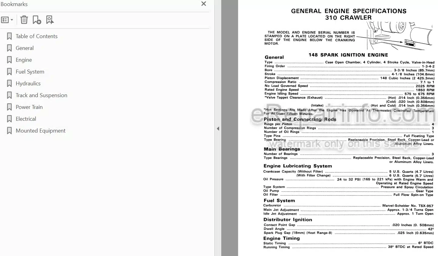 Photo 3 - Case 310G 350 Service Manual Crawler Dozer 9-99774