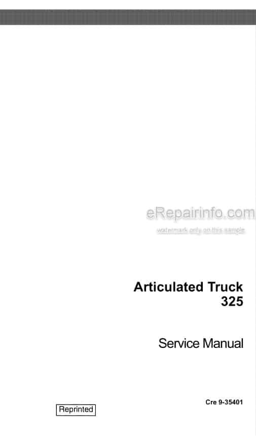 Photo 4 - Case 325 Service Manual Articulated Truck 9-35401