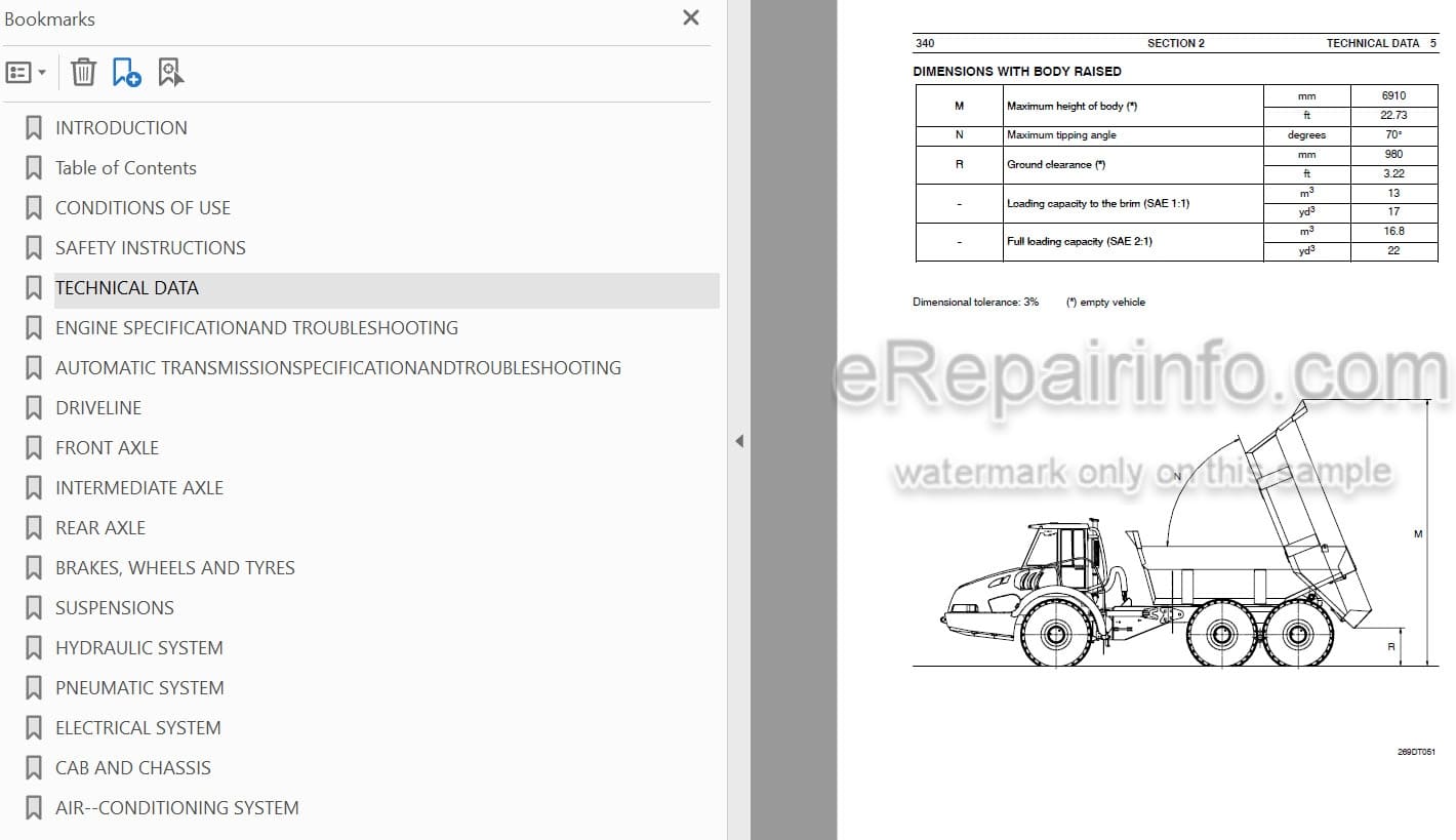 Photo 3 - Case 340 Service Manual Articulated Truck 9-93760
