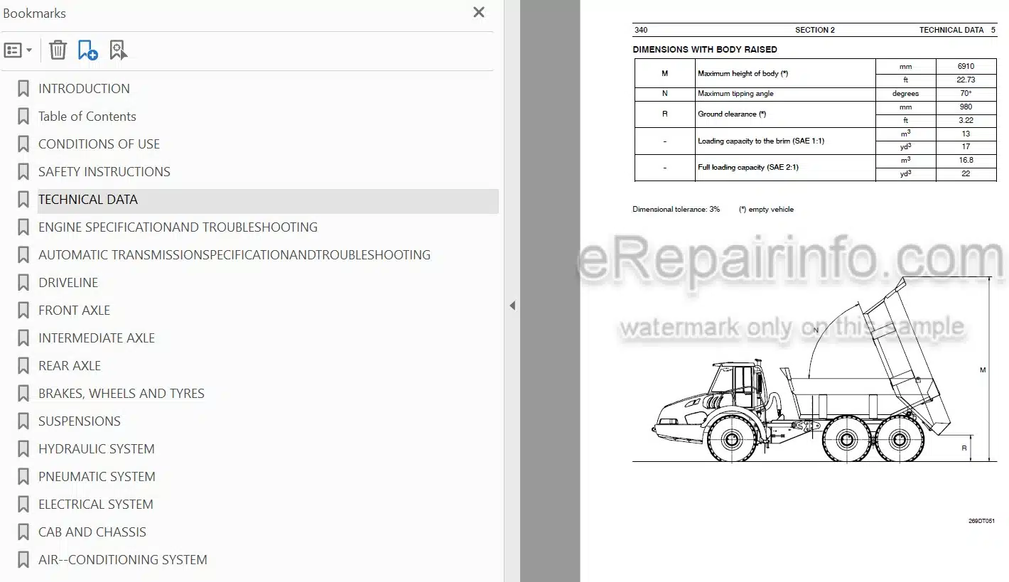 Photo 3 - Case 340 Service Manual Articulated Truck 9-93760
