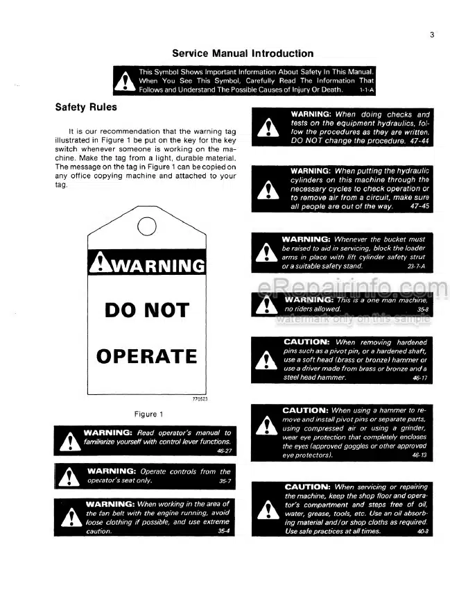 Photo 4 - Case 350B Service Manual Crawler Dozer 9-67880