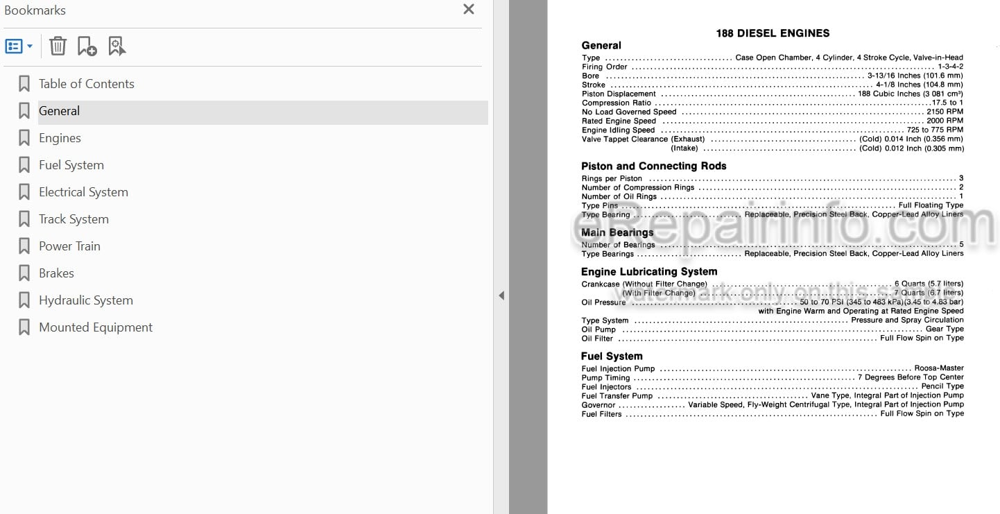 Photo 3 - Case 350B Service Manual Crawler Dozer 9-67880