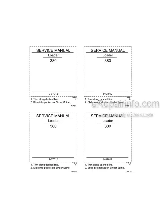 Photo 5 - Case 380 Service Manual Loader Landscaper 9-67012