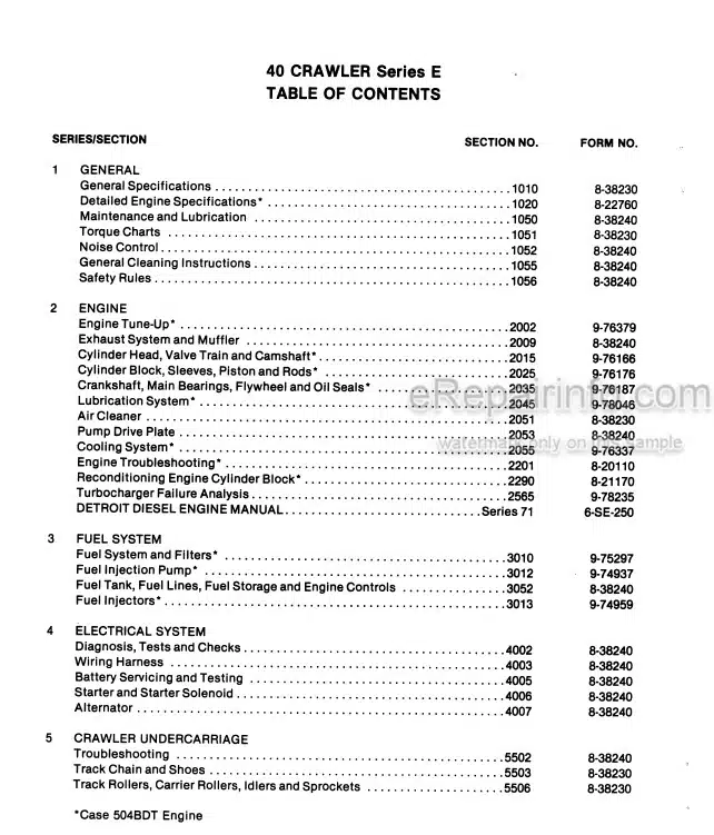 Photo 4 - Case 40 Series E Service Manual Crawler Excavator 8-38230