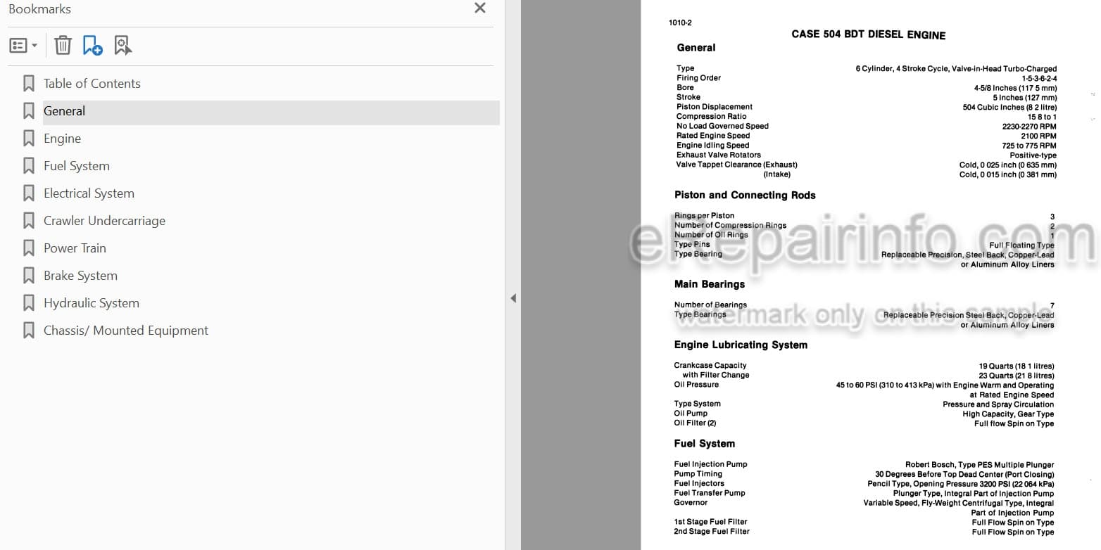 Photo 3 - Case 40 Series E Service Manual Crawler Excavator 8-38230