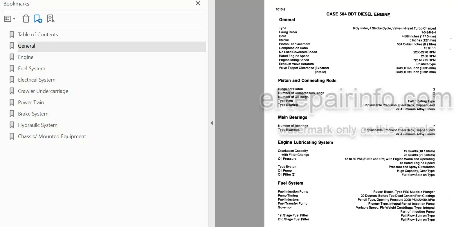 Photo 3 - Case 40 Series E Service Manual Crawler Excavator 8-38230