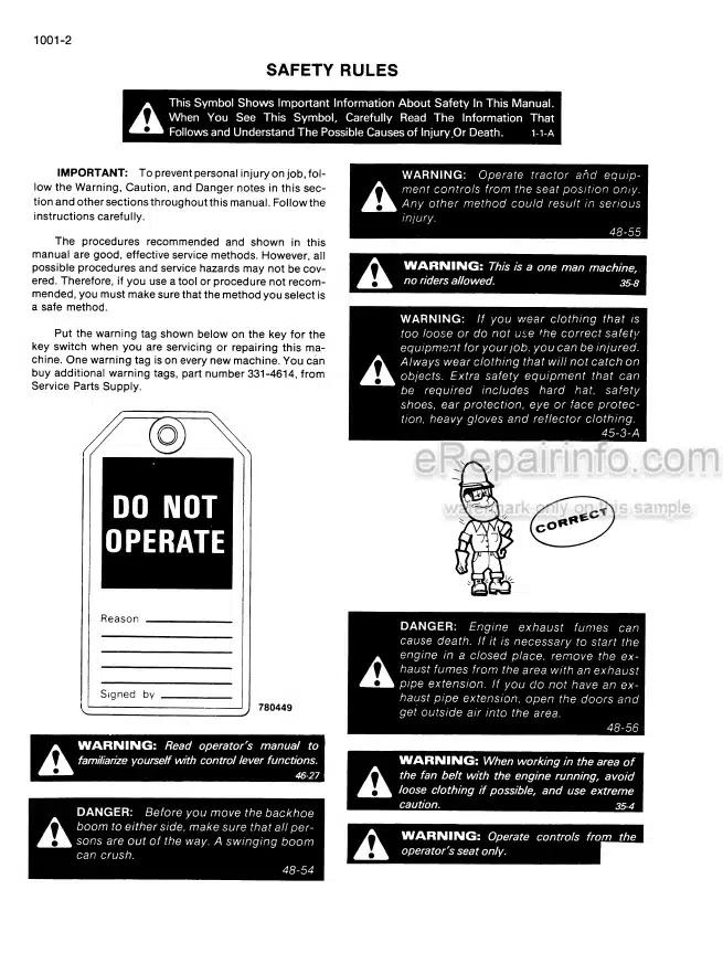 Photo 5 - Case 480D 480LL Service Manual Loader Backhoe 9-69260