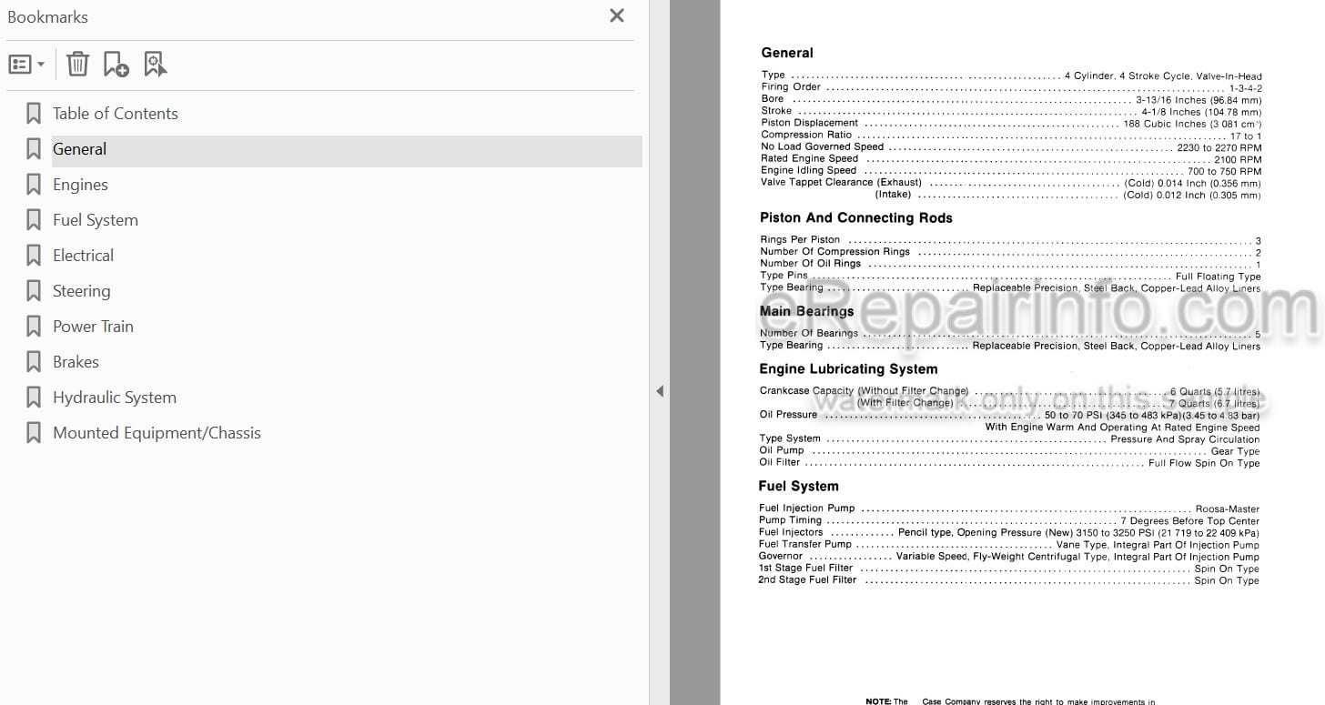 Photo 4 - Case 480D 480LL Service Manual Loader Backhoe 9-69260