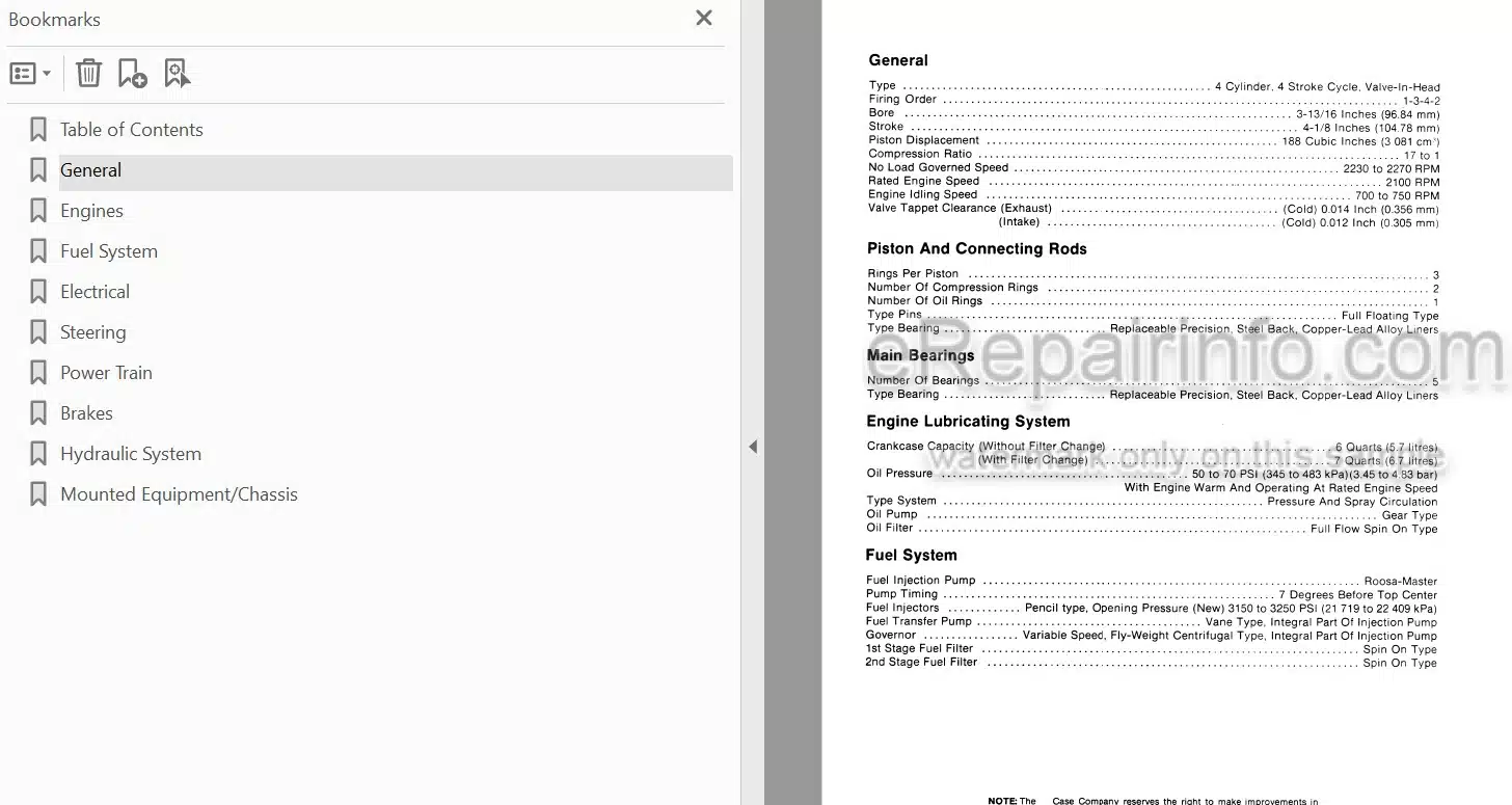 Photo 4 - Case 480D 480LL Service Manual Loader Backhoe 9-69260