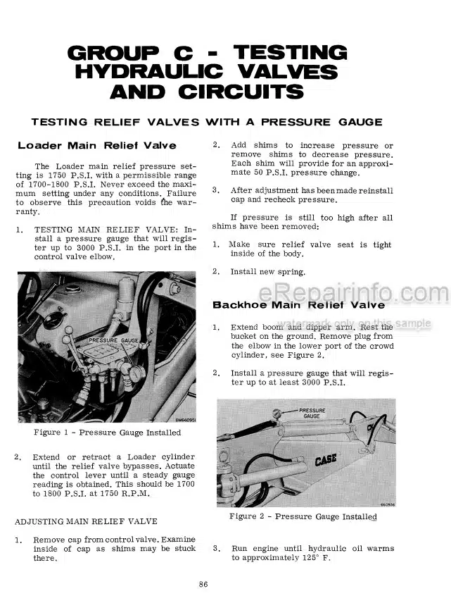Photo 3 - Case 480 Service Manual Loader 9-72572