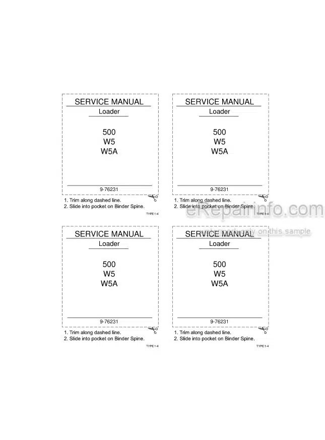 Photo 5 - Case 500 W5 W5A Service Manual Loader 9-76231