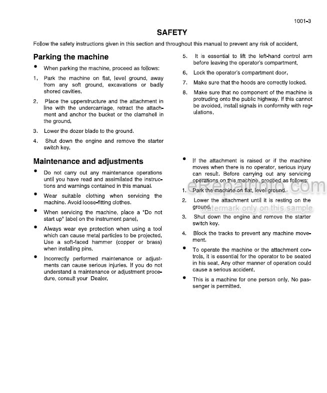 Photo 4 - Case 50 Service Manual Hydraulic Excavator 7-21100