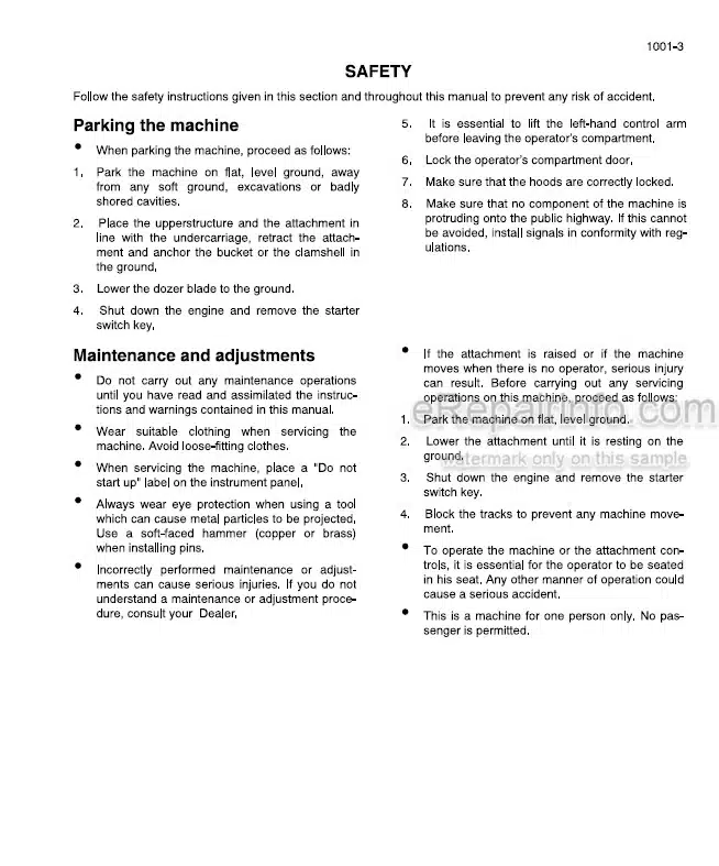 Photo 4 - Case 50 Service Manual Hydraulic Excavator 7-21100