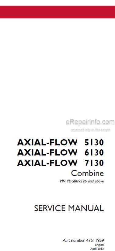 Photo 4 - Case 5130 6130 7130 Axial Flow Service Manual Combine 47511959