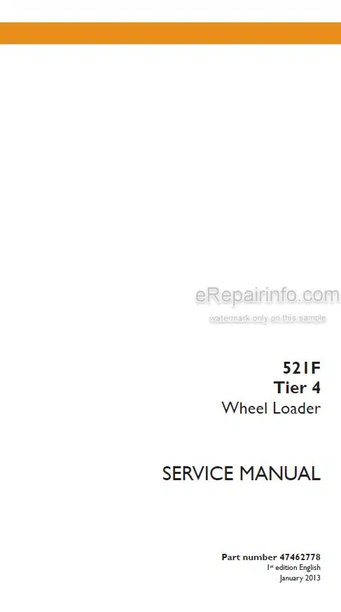 Photo 4 - Case 521F Tier 4 Service Manual Wheel Loader