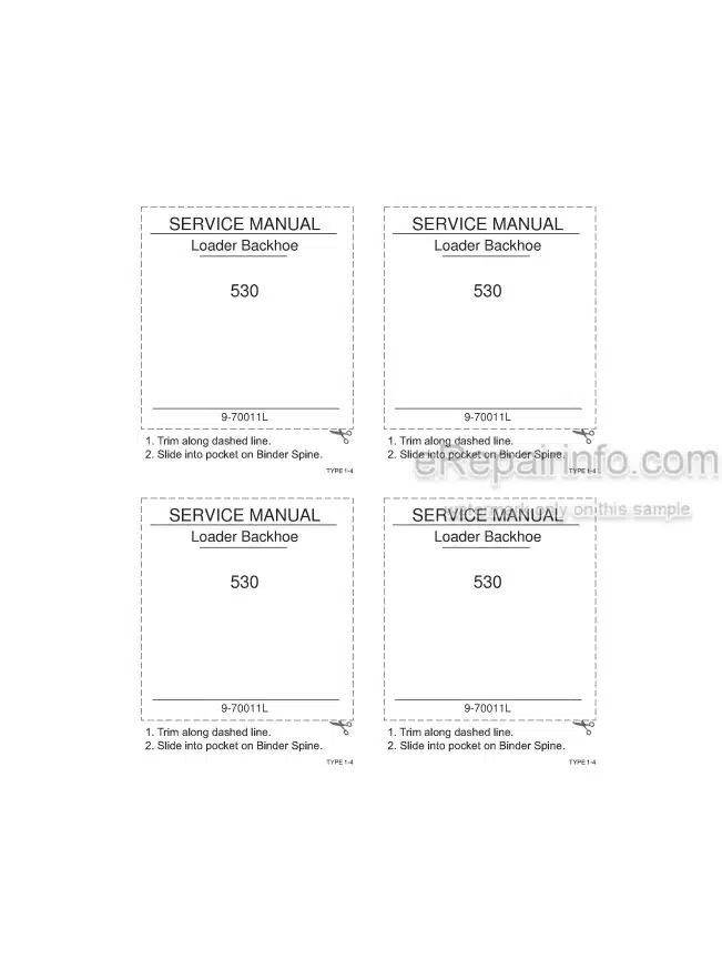 Photo 5 - Case 530 Service Manual Loader Backhoe 9-70011L