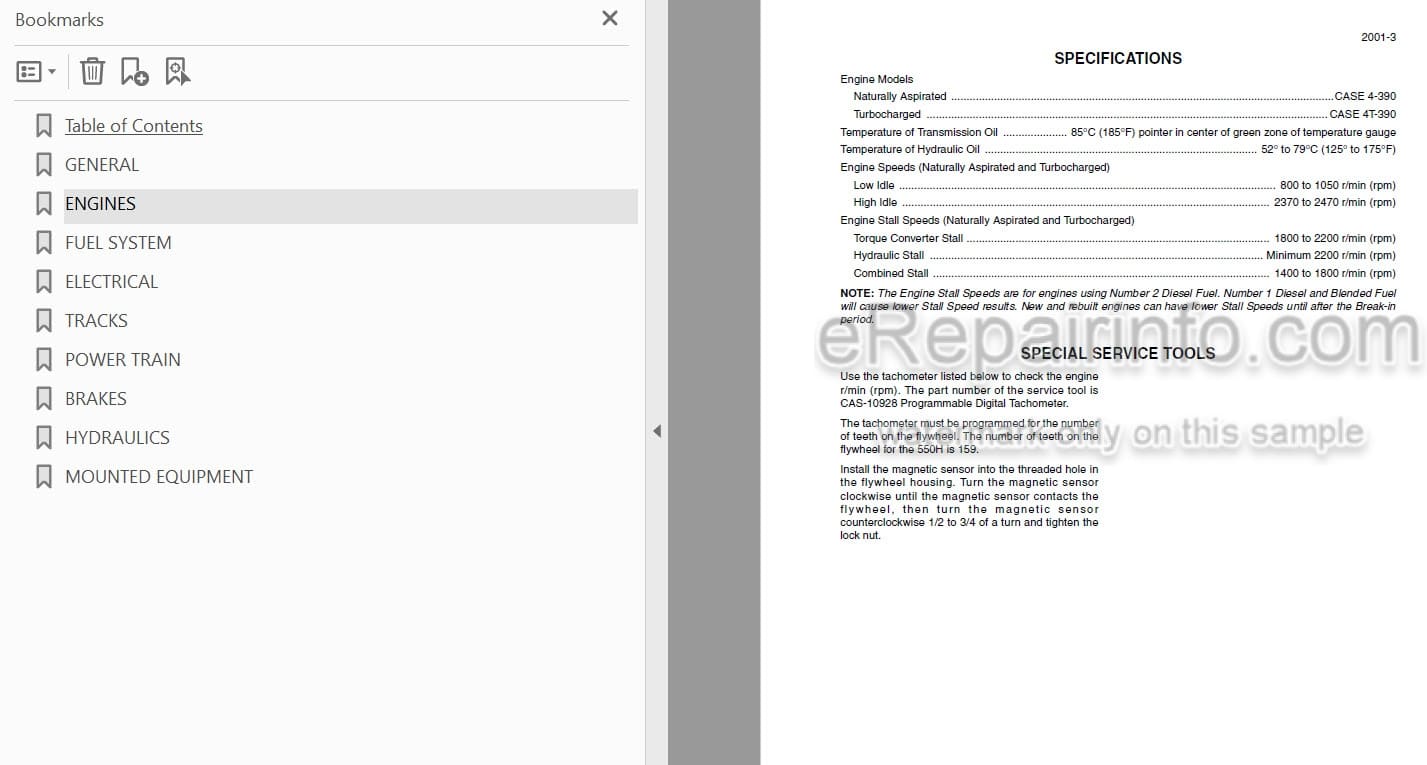 Photo 3 - Case 550H Service Manual Crawler 7-16170
