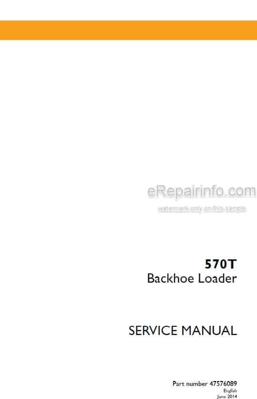 Photo 5 - Case 570T Service Manual Backhoe Loader 47576089