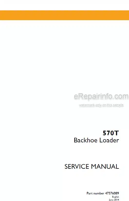 Photo 5 - Case 570T Service Manual Backhoe Loader 47576089