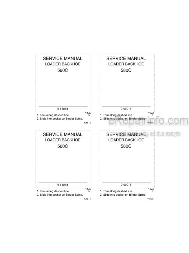 Photo 4 - Case 580C Service Manual Loader Backhoe 9-66018