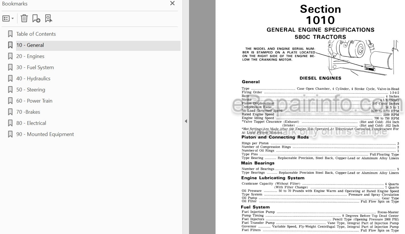 Photo 3 - Case 580C Service Manual Loader Backhoe 9-66018