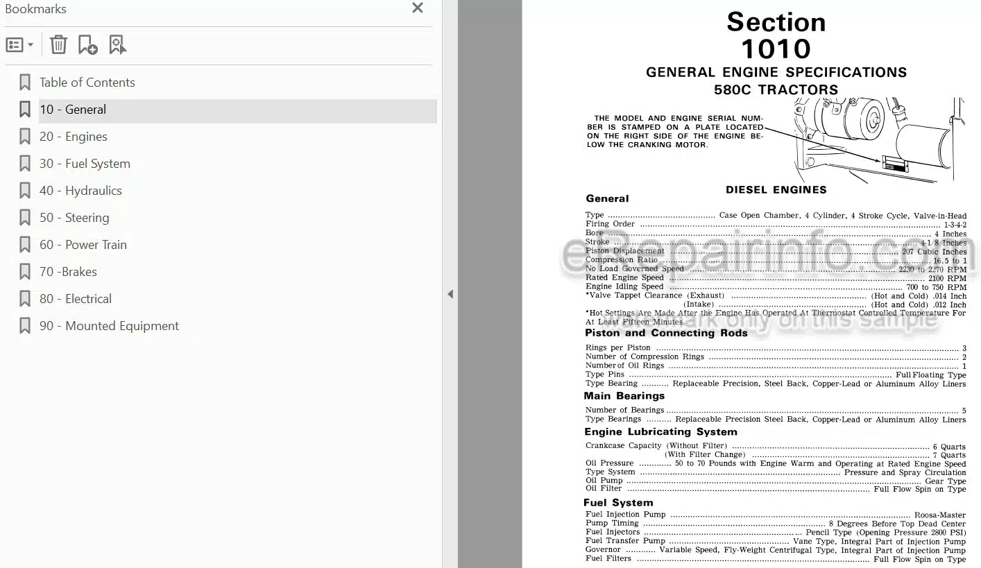 Photo 3 - Case 580C Service Manual Loader Backhoe 9-66018