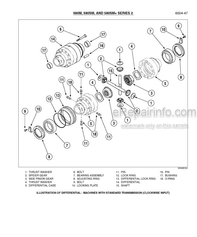Photo 3 - Case 580M 580SM 580SM Plus 590SM Series 2 Service Manual Loader Backhoe 6-74432