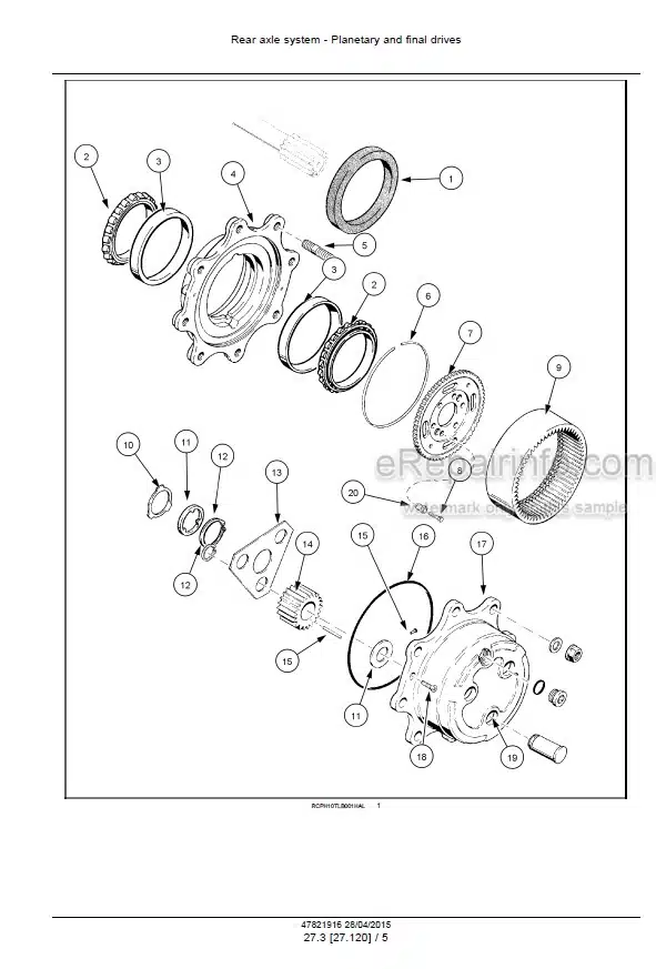 Photo 3 - Case 586H 588H Tier 4B Final Service Manual Rough Terrain Forklift 47821916