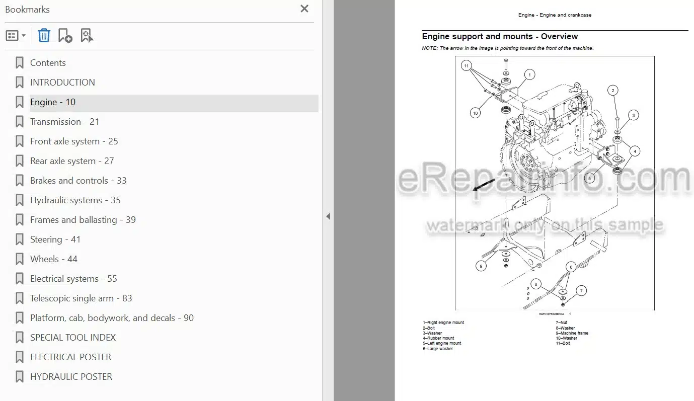 Photo 3 - Case 586H 588H Tier 4 Service Manual Rough Terrain Forklift 47421773