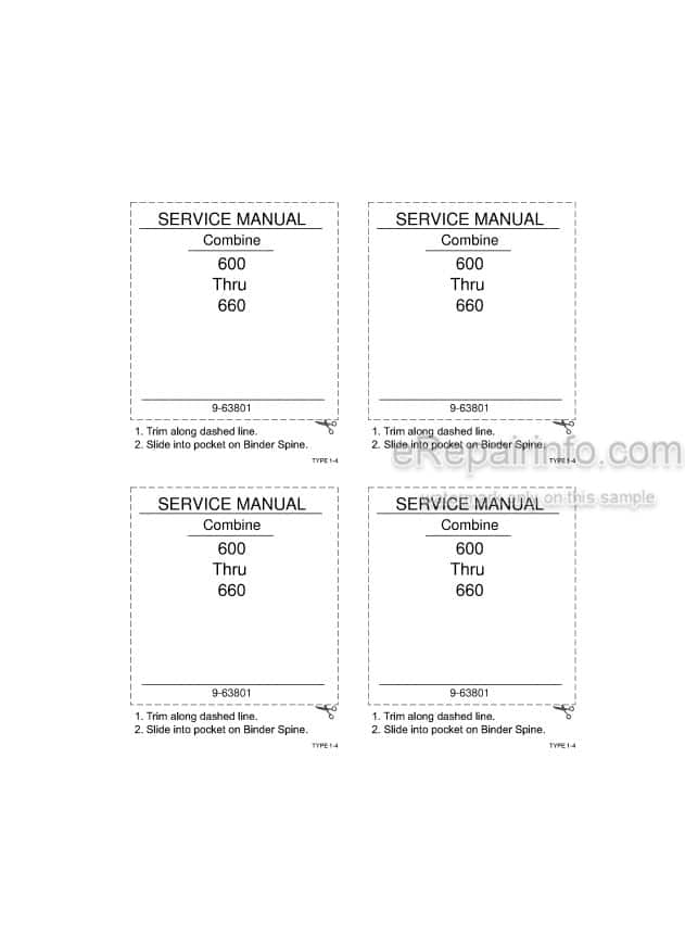 Photo 5 - Case 600 660 Service Manual Combine 9-63801
