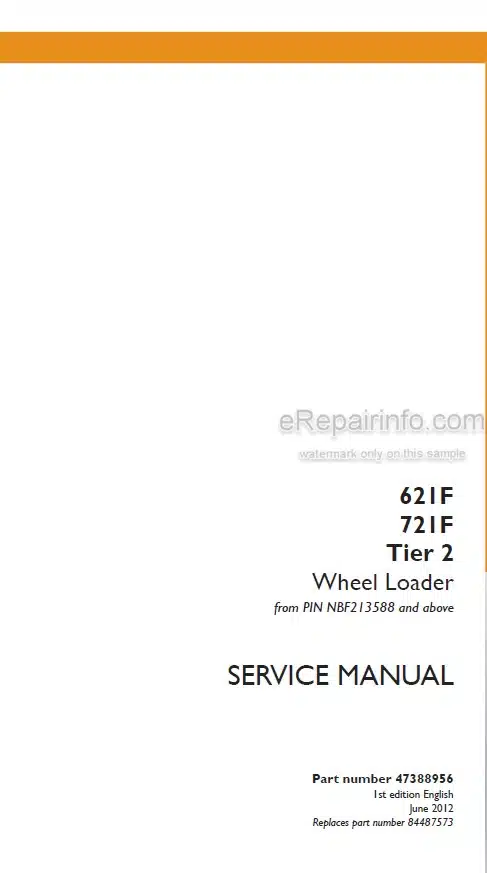 Photo 5 - Case 621F 721F Tier 2 Service Manual Wheel Loader 47388956