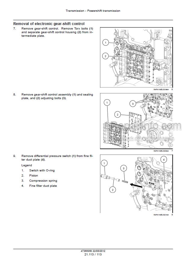 Photo 3 - Case 621F 721F Tier 2 Service Manual Wheel Loader 47388956