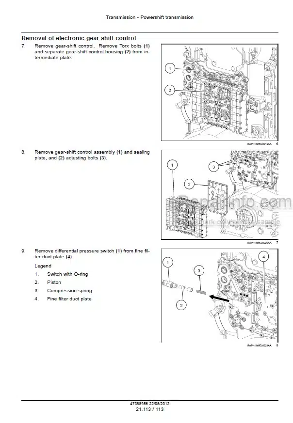 Photo 3 - Case 621F 721F Tier 2 Service Manual Wheel Loader 47388956