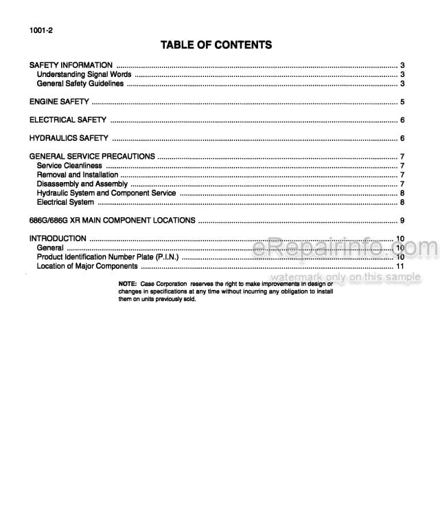 Photo 4 - Case 686G 686GXR Service Manual Telescopic Handler 7-89650