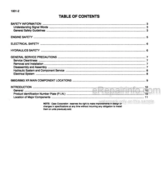 Photo 4 - Case 686G 686GXR Service Manual Telescopic Handler 7-89650