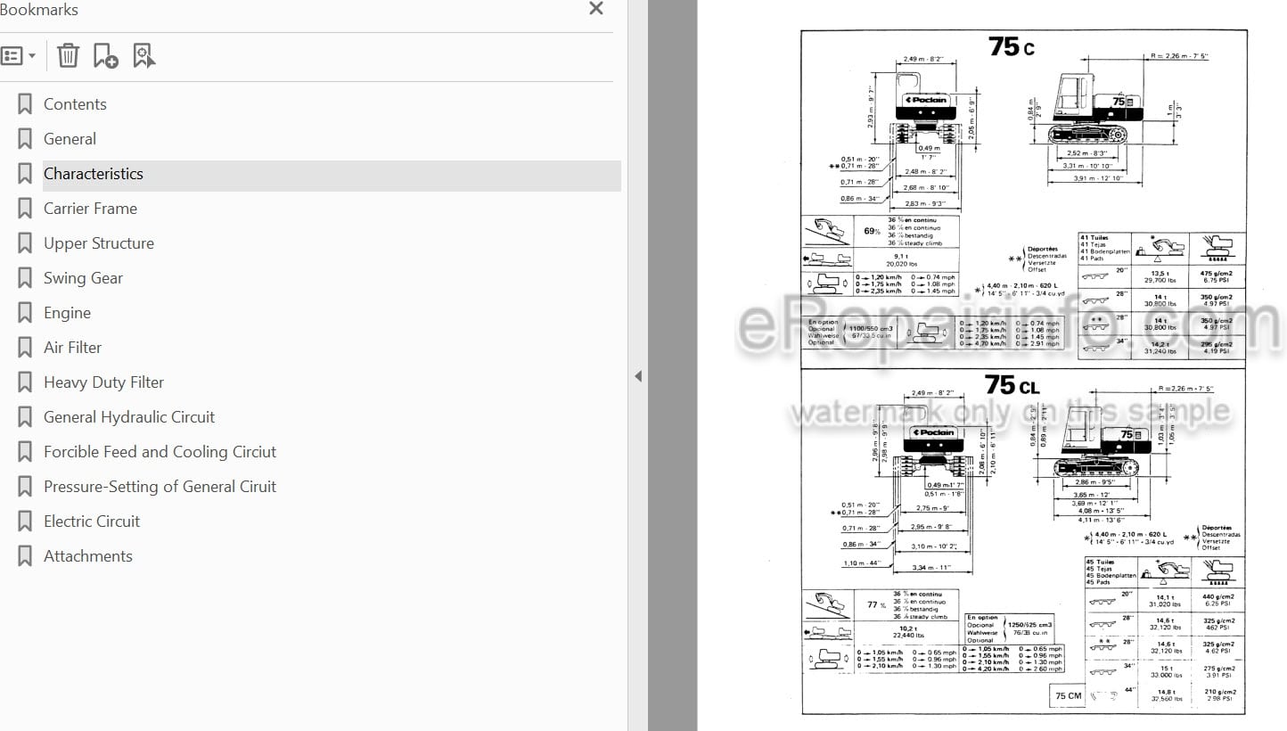 Photo 4 - Case 75C 75CL 95C Service Manual Excavator 01-0018E