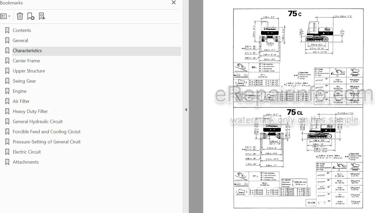 Photo 4 - Case 75C 75CL 95C Service Manual Excavator 01-0018E