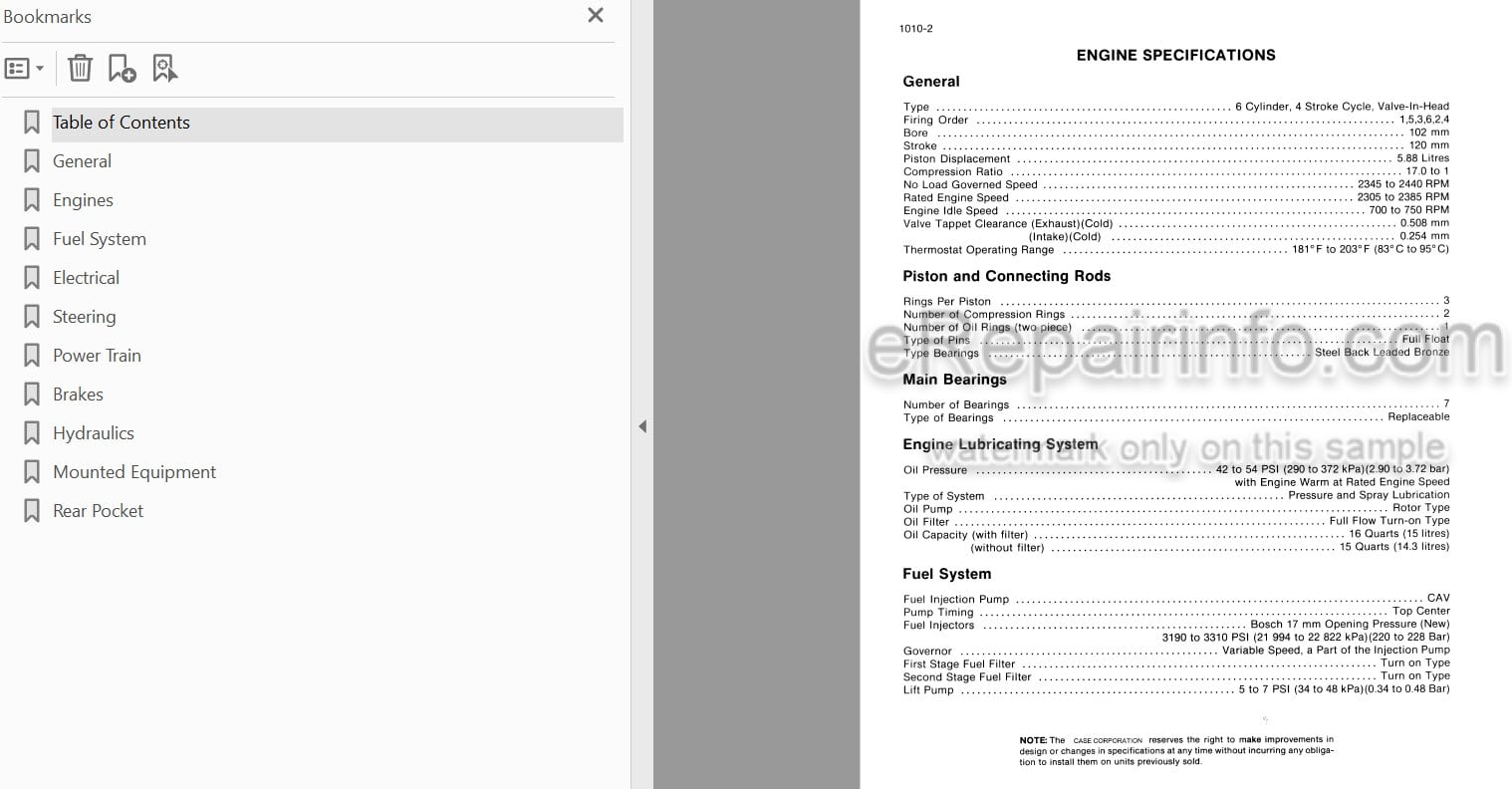 Photo 3 - Case 780C Service Manual Loader Backhoe 8-44651