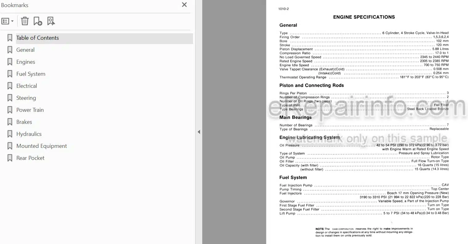 Photo 3 - Case 780C Service Manual Loader Backhoe 8-44651