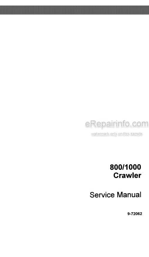 Photo 4 - Case 800 1000 Service Manual Crawler 9-72062