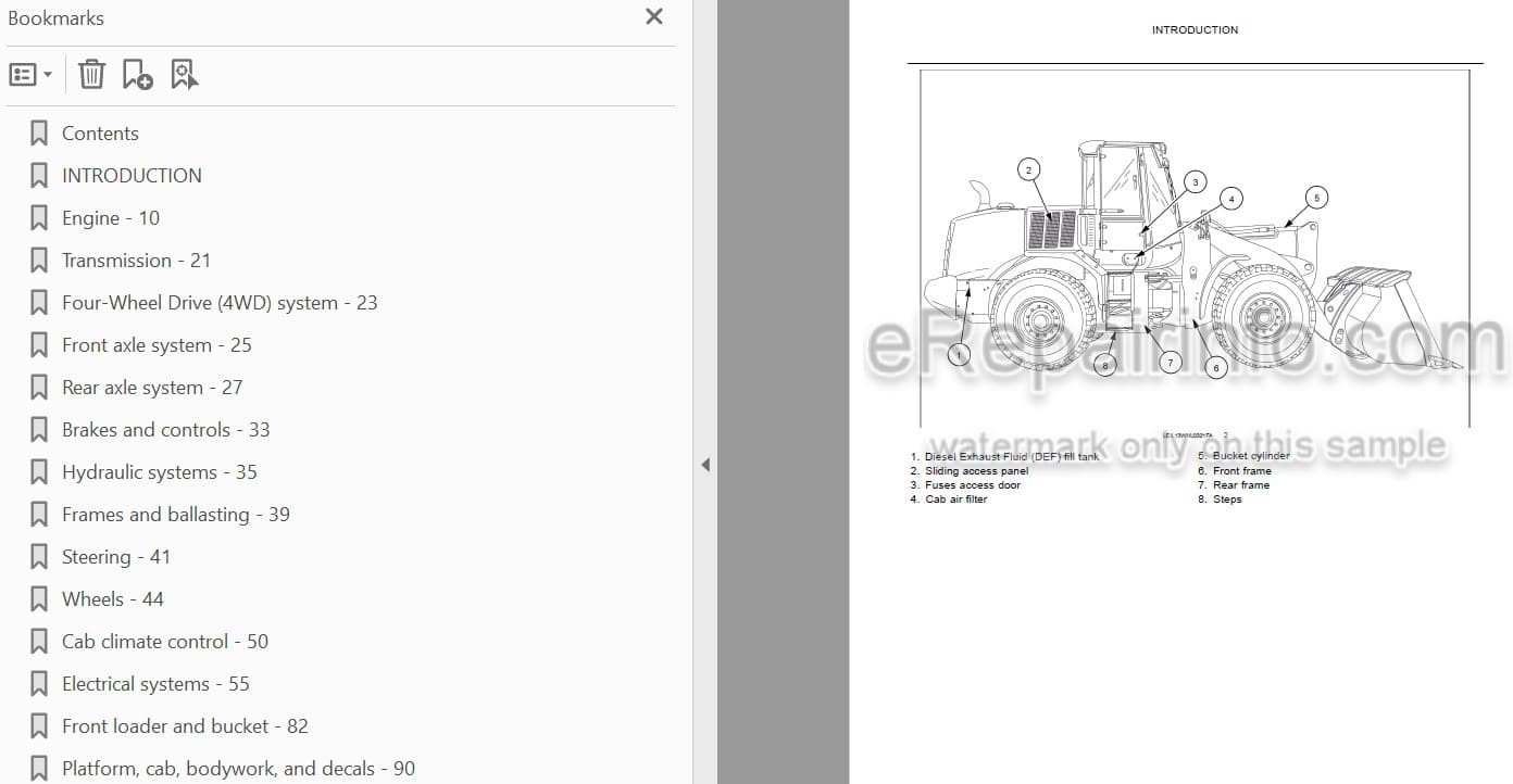Photo 3 - Case 821F 921F Tier 4B Final Service Manual Wheel Loader
