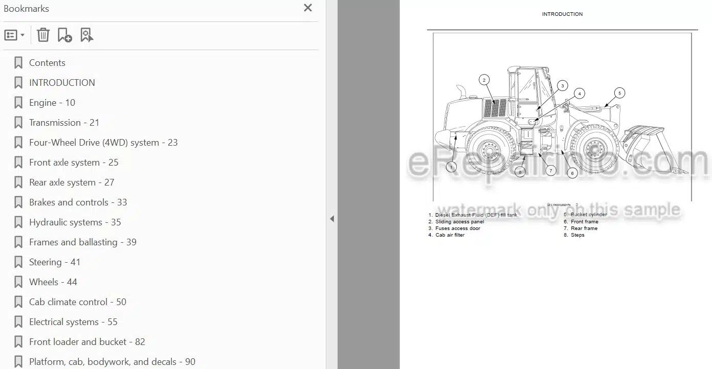 Photo 3 - Case 821F 921F Tier 4B Final Service Manual Wheel Loader