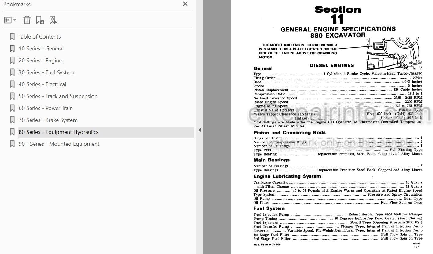 Photo 3 - Case 880B Service Manual Excavator 9-68144