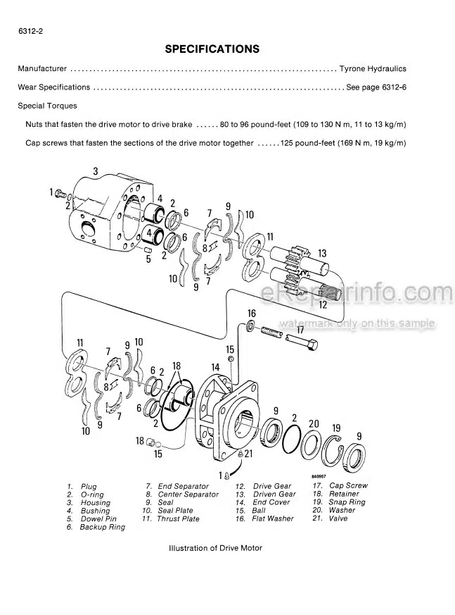 Photo 6 - Case 880D Service Manual Excavator 8-42240