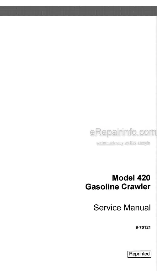 Photo 4 - Case Terratrac 420 Service Manual Crawler Dozer 9-70121
