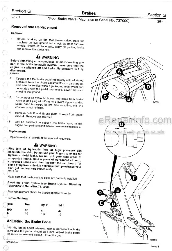 Photo 3 - JCB 1115 1115S 1125 1135 Fastrac Service Manual Tractor 9803-8010